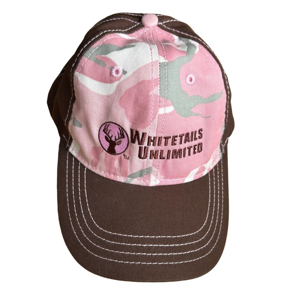 Women's Adjustable Cap Brown & Pink Camouflage Whitetails Unlimited OS